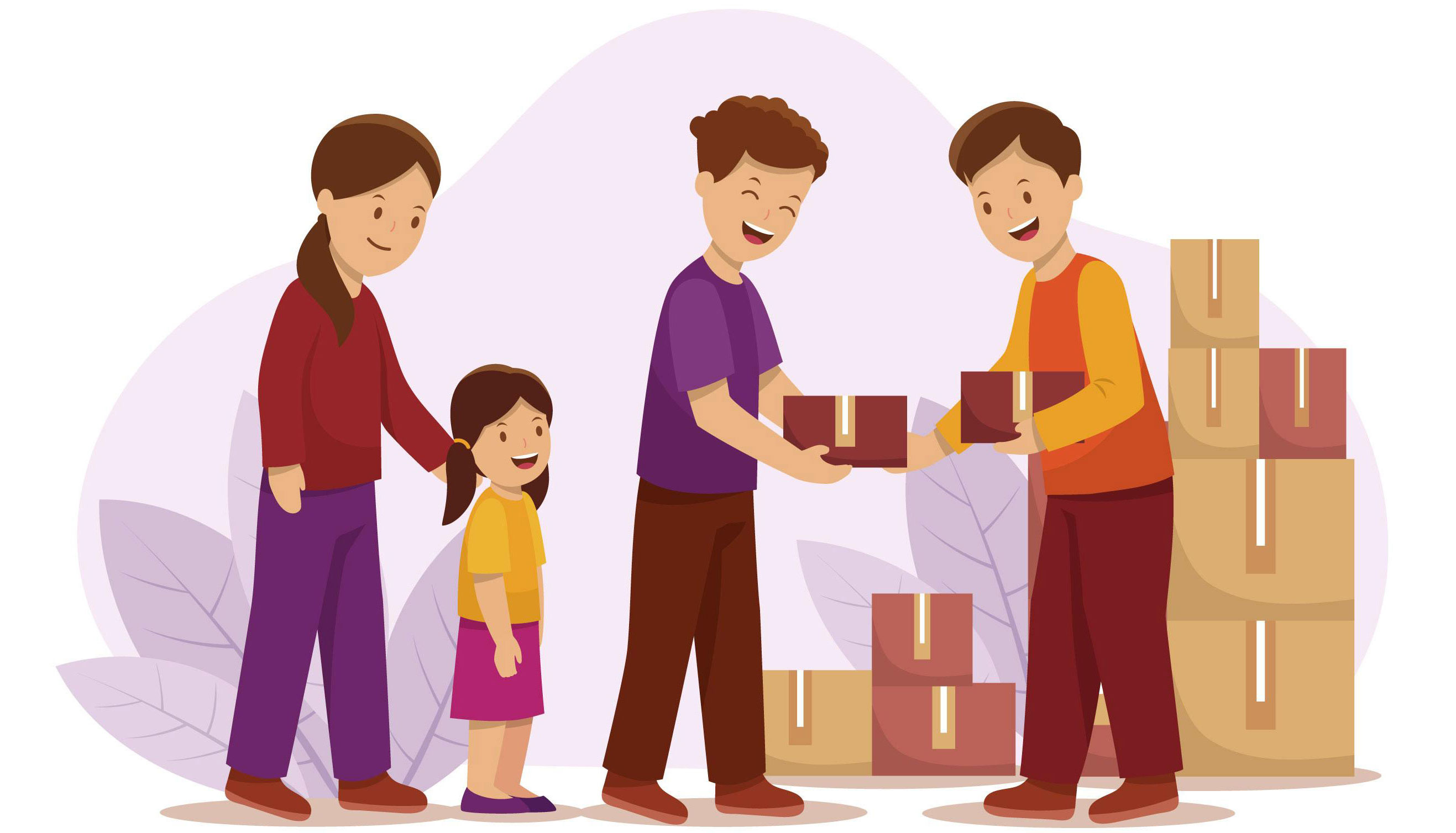 Community members receiving help